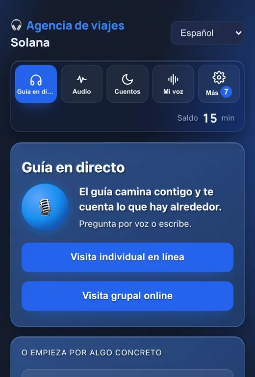 Inicio: su nombre en la cabecera