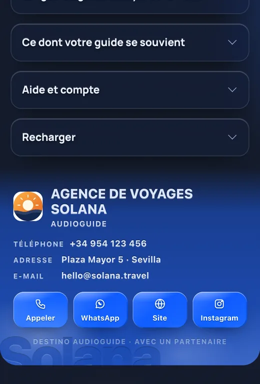 Votre plaque avec vos contacts