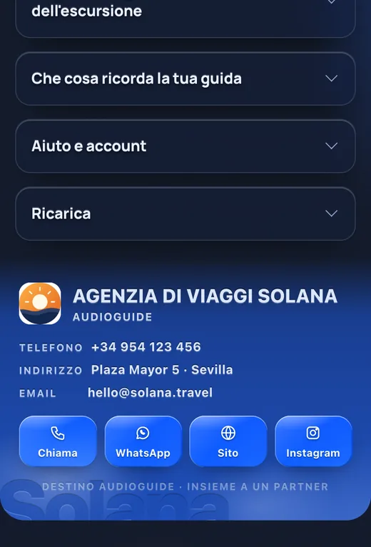 La vostra targa con i contatti